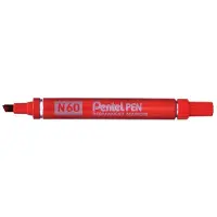 Pentel N 60 Permanentmarker Stumpfe Spitze Rot 12 Stück