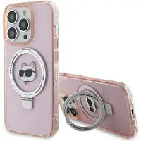 Karl Lagerfeld Klhmp15lhmrschp Iphone 15 Pro 6.1 Ring Stand Choupette Head Handyhülle