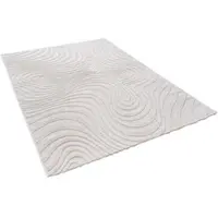 Pergamon In & Outdoor Teppich Flachgewebe Classy Creme Wellen, Größe:200x290 cm