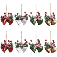 OEM 8 Stück große Metall-Weihnachtsbaumuhren mit Ringen und künstlichen Dornenpalmen