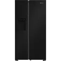 Bauknecht SBS IW E90 Black, Freistehend, Amerikanische Tür, Schwarz, 2 Tür(en), Edelstahloptik, Glas
