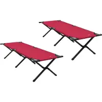 Syfax Klapp Schlafbett fürs Camping 2 pcs Rot 193 x 69 x 45 cm