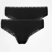 Snocks Brazilian Slip Lace Women, 2pcs Black - XL
