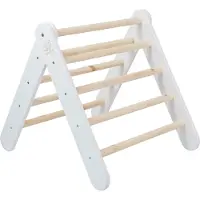 Meowbaby Kletterdreieck - Indoor Klettergerüst für Kinder, Baby Dreieck Spielgeräte, Montessori Klettergerät, Kleinkinder Pikler-Dreieck, Weiß