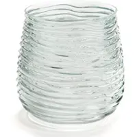 Amadeus Vase strie mer rund 17 cm - Transparent Rund Glas 17.5x17.5 cm