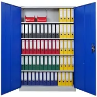 Proregal Flügeltürenschrank ELEPHANT HxBxT 180x120x40cm 4 Fachböden Blau-Grau