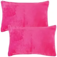 Bestlivings Dekokissen Kuschel Kissenbezug mit Reißverschluss 40 x 60 cm Pink 2er Pack