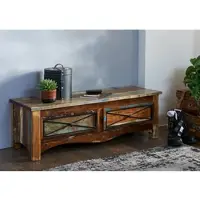 MASSIVMOEBEL24.DE Garderobenbank Altholz 120x45x40 mehrfarbig lackiert NATURE OF SPIRIT #110