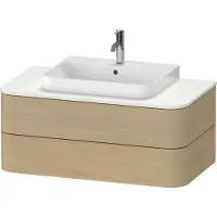 Duravit Happy D.2 Plus Konsolenwaschtischunterbau wandhängend, 1000x550 mm, 2 Schubkästen, für Aufsatzbecken, HP497107171, Farbe: Mediterrane Eiche Echtholzfurnier