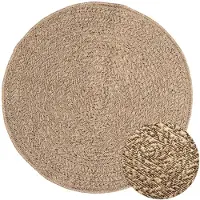 vidaXL Teppich ZIZUR 120x120 cm Jute-Optik Indoor und Outdoor