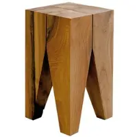 E15 Hocker Backenzahn Eiche geölt braun, Designer Philipp Mainzer, 27x47x27 cm