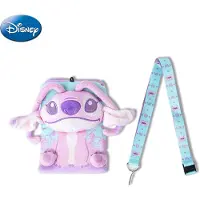 Disney 1 Stück Winkel Plüsch-Lanyard Kartenhalter Offiziell lizenziert Niedliche weiche Plüsch-ID-Hülle mit thematischem Lanyard Filme Anime Zubehör Stitch-Themen-Accessoire Geschenk für Handy