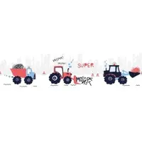A.S. Création Bordüre "Super Tractor" Motiv abstrakt naturalistisch glatt Papier Wand Schräge Tür Borte Wohnzimmer Schlafzimmer Küche Flur Optik