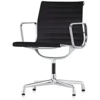 Vitra Besucherstuhl Alu-Chair Stoff schwarz, Designer Charles & Ray Eames, 57.5x83x59 cm