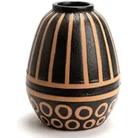 Amadeus Vase Meyya 21 cm - Schwarz Rund -Steingut 16x16 cm