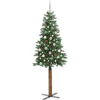 vidaXL Schlanker Weihnachtsbaum Grün 210 cm