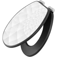 Banjado Anthrazit Toilettendeckel Mit Absenkautomatik WC-Sitz Soft Close Hygienischer Klodeckel MDF Mit Motiv Nautilus