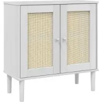 vidaXL Sideboard SENJA Rattan-Optik Weiß 80x35x80 cm Kiefernholz