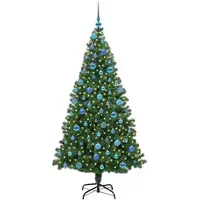 vidaXL Künstlicher Weihnachtsbaum mit 300 LEDs mit Ständer Grün 180 cm 3396920