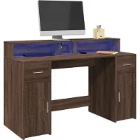 vidaXL LED-Schreibtisch Weiß 160x55x91 cm Holzwerkstoff