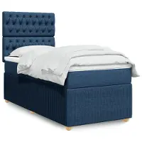vidaXL Boxspringbett mit Matratze Blau 120x200 cm Stoff