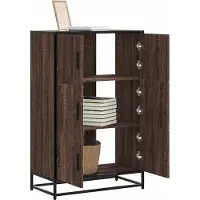 vidaXL Highboard Braun Eichen-Optik 68x35x106,5cm Holzwerkstoff Metall