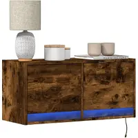vidaXL TV-Wandschrank mit LED-Beleuchtung Weiß 80x31x38 cm
