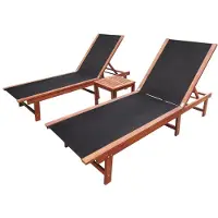 vidaXL Sonnenliegen 2 Stk. Grau Massivholz Akazie und Textilene