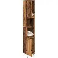vidaXL Badschrank Altholz-Optik 30x30x190 cm Holzwerkstoff
