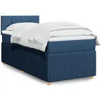 vidaXL Boxspringbett mit Matratze Blau 140x190 cm Stoff