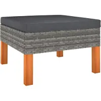 vidaXL 3-tlg. Garten-Lounge-Set Poly Rattan und Eukalyptus Massivholz
