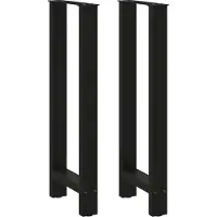 vidaXL Couchtischbeine Schwarz 2 Stk. 70x(42-43) cm Stahl
