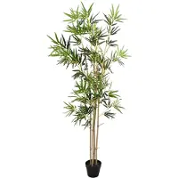 vidaXL Kunstbambusbaum Grün 75,5 x 18 x 175 cm Stoff und Bambus