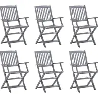 vidaXL Gartenstühle 6 Stk. Klappbar 54x61x88 cm Massivholz Akazie