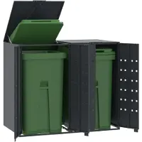 vidaXL Mülltonnenbox für 6 Tonnen Anthrazit 414x79x117 cm Stahl