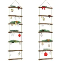vidaXL Wanddekoration in Leiterform 50x200 cm Natürlicher Zweig