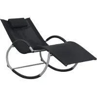 vidaXL Sonnenliege mit Kissen Creme Textilene