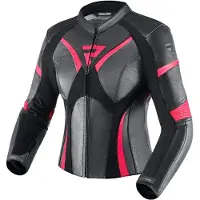 Rebelhorn Rebel Damen Motorrad Lederjacke, schwarz/rosa, 42