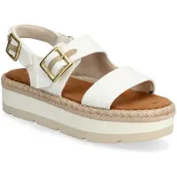 Toms Giana Textile Damen Weiße Sandalen für den Strand