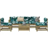 vidaXL 6-tlg. Garten-Sofagarnitur Weiß Massivholz Kiefer