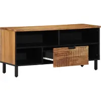 vidaXL TV-Schränk mit Regal Braun 100 x 33 x 46 cm Massivholz Mango