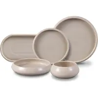 Bricard Bondy 25-teiliges Porzellanservice Taupe für 6 Personen, Teller 26,8 cm Durchmesser
