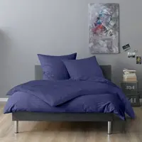 Lorena Mako-Satin Bettwäsche Verona Kissenbezug einzeln 80x80 cm | marine