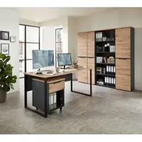 Innostyle Komplettbüro MEMPHIS VII 5-teilig Front Artisan Eiche Korpus Graphit