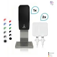 Blanc HYGIENIC SET: Desinfektionsspender SENSOR Cosmos (berührungslos) +2x1L Händedesinfektion+Edelstahlhalterung mit Auffangschale Wandmontage