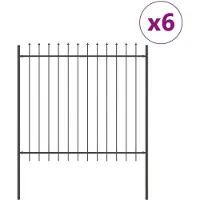 vidaXL Gartenzaun WOERDEN 6 Stk. 10,2 x 1,5 m Grau