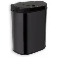 Rijoka Sensor Mülleimer 70L - mit 2x 35L Fächern - Edelstahl - Mülltrennung – Soft Close – Fingerabdruck frei – Modern Design - Schwarz