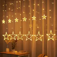 Izrielar LED Lichterkette Sterne Strom 138 LED Weihnachtsbeleuchtung Fenster, Lichtervorhang Fenster Weihnachten mit 12er Sterne,Weihnachtsdeko (Warmweiß)