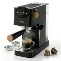 Briebe EC1180BLK Nordic Kaffeemaschine Espresso Kompatibel Nespresso-Kapseln und Kaffee 20 Bar Schwarz