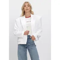 Alix The Label Damen Blazers Ladies Woven Oversized Twill Blazer - Wit - Größe L